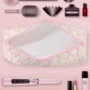 1PC Pink Bowknot And Flower Pattern Hair Dryer Storage Bags Hair Curler Storage Bags For Travel Portable Hair Dryer Storage Bag Travel Portable Multifunctional Cosmetic Bag Cosmetic Storage Travel Toile (1)