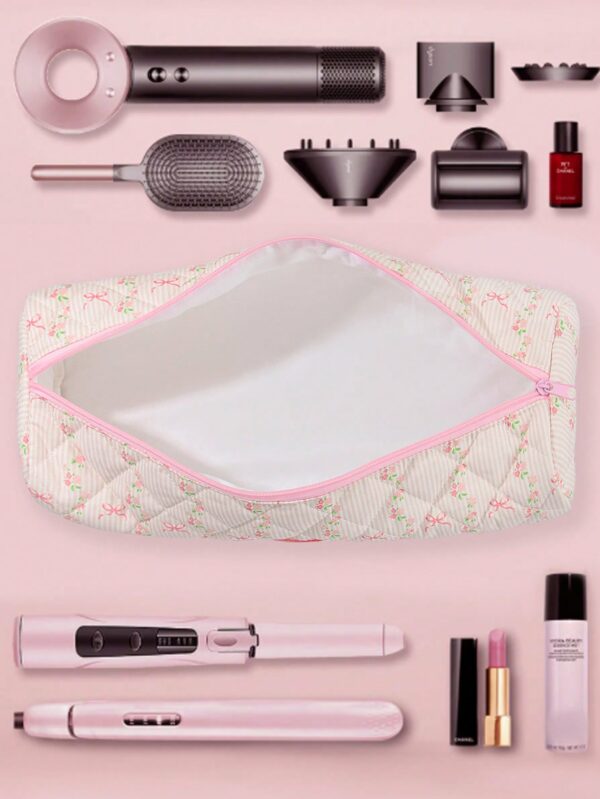 Pink Bowknot And Flower Pattern Hair Dryer Storage Bags