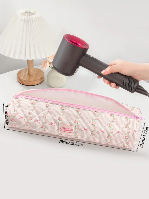 Pink Bowknot And Flower Pattern Hair Dryer Storage Bags