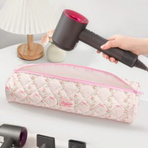 Pink Bowknot And Flower Pattern Hair Dryer Storage Bags