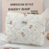 1Pc Cute Bear Floral Pattern Quilting Large Capacity Cosmetic Bag Fashionable Portable Makeup Bag Girls Travel Make Up Bag Multi Functional Storage Bag For Lipstick Sanitary Napkin Coins KeysHair Clips (4)