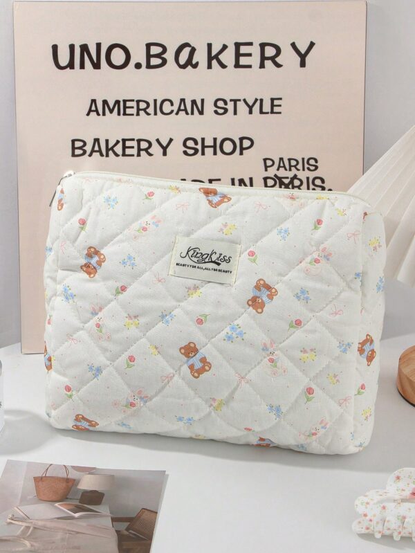 Cute Bear Floral Lovely Wash Bag For Travel Cosmetic Bag Set