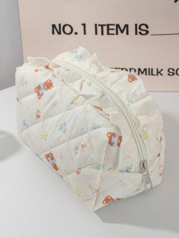 Cute Bear Floral Lovely Wash Bag For Travel Cosmetic Bag Set