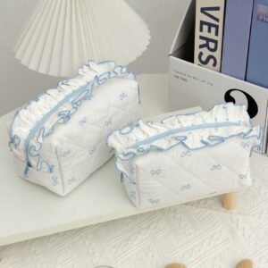 Cute Bow Knot Pattern Multifunctional Checkerboard Makeup Bag