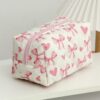 Floral Corduroy Makeup Bag Travel Cosmetic Organizer Gift for Women and Girls