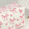 1Pc Cute Heart Bowknot Pattern Multifunctional Checkerboard Makeup Bag Sanitary Bag Coin Bag Pink Square Cosmetic Bag Large Capacity Make Up Bag Large Capacity For Travel Makeup Bag Makeup Pouch Home De (2)