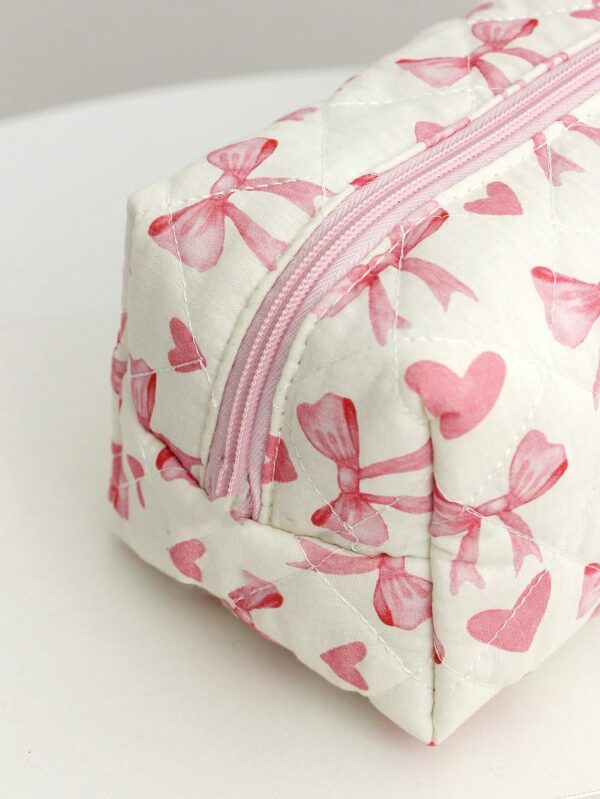 Pink Checkerboard Makeup Bag Large Capacity Cosmetic Organizer Gift for Women