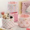 1Pc Floral Heart Ruffle Wrinkle Design Quilting Girls Cosmetic Storage Basket Skincare Storage Basket Women Make Up Storage Multifunctional Cosmetic Organizer Cosmetics Brush Storage For Lipstick Brus (1)