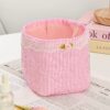 1Pc Floral Heart Ruffle Wrinkle Design Quilting Girls Cosmetic Storage Basket Skincare Storage Basket Women Make Up Storage Multifunctional Cosmetic Organizer Cosmetics Brush Storage For Lipstick Brus (4)