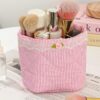 1Pc Floral Heart Ruffle Wrinkle Design Quilting Girls Cosmetic Storage Basket Skincare Storage Basket Women Make Up Storage Multifunctional Cosmetic Organizer Cosmetics Brush Storage For Lipstick Brus (5)