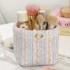 1Pc Floral Heart Ruffle Wrinkle Design Quilting Girls Cosmetic Storage Basket Skincare Storage Basket Women Make Up Storage Multifunctional Cosmetic Organizer Cosmetics Brush Storage For Lipstick Brus (7)