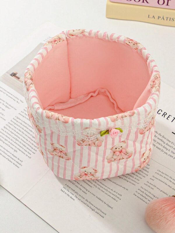 Floral Heart Ruffle Wrinkle Design Quilting Girls Basket Set