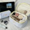 1Pc Polka Dot Pattern Quilting Large Capacity Cosmetic Bag Fashionable Portable Makeup Bag Girls Travel Make Up Bag Multi Functional Storage Bag For Lipstick Sanitary Napkin Coins KeysHair Clips Scrunch (3)