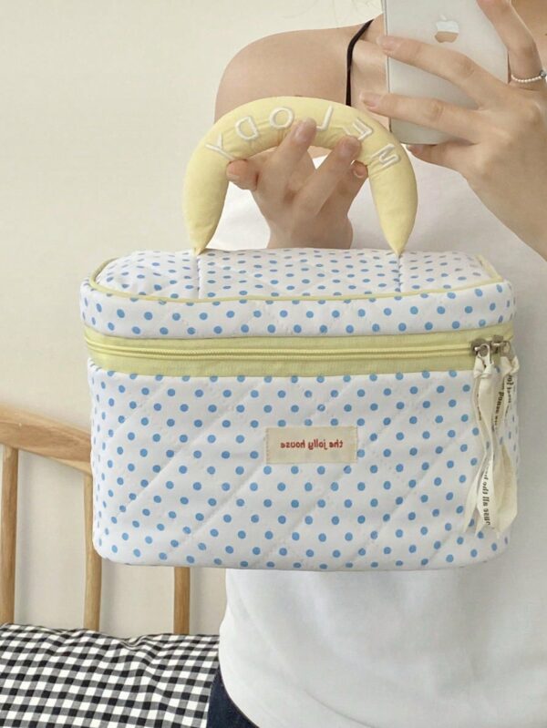 Polka Dot Pattern Girls Travel Make Up Bag Set