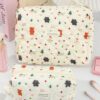 1Pc Set Bear Design Quilting Large Capacity Cosmetic Bag Fashionable Portable Makeup Bag Girls Travel Make Up Bag Multi Functional Storage Bag For Lipstick Sanitary Napkin Coins KeysHair Clips Scrunchie (7)