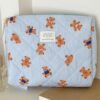 1Pc Set Cute Blue Bear Pattern Large Capacity Multifunctional Cosmetic Bag Travel Makeup Bag Girls Make Up Bag Back To School Wallet Pouch Portable Cosmetics Brush Storage Clutch With Zipper Closure Hom (2)