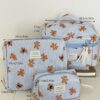 1Pc Set Cute Blue Bear Pattern Large Capacity Multifunctional Cosmetic Bag Travel Makeup Bag Girls Make Up Bag Back To School Wallet Pouch Portable Cosmetics Brush Storage Clutch With Zipper Closure Hom (6)