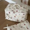 1Pc Set Cute Pattern Print Quilting Large Capacity Cosmetic Bag Fashionable Portable Makeup Bag Girls Travel Make Up Bag Multi Functional Storage Bag For Lipstick Sanitary Napkin Coins KeysHair Clips Sc (1)