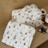 1Pc Set Cute Pattern Print Quilting Large Capacity Cosmetic Bag Fashionable Portable Makeup Bag Girls Travel Make Up Bag Multi Functional Storage Bag For Lipstick Sanitary Napkin Coins KeysHair Clips Sc (5)