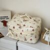 1Pc Set Cute Pattern Print Quilting Large Capacity Cosmetic Bag Fashionable Portable Makeup Bag Girls Travel Make Up Bag Multi Functional Storage Bag For Lipstick Sanitary Napkin Coins KeysHair Clips Sc (7)