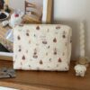 1Pc Set Cute Pattern Print Quilting Large Capacity Cosmetic Bag Fashionable Portable Makeup Bag Girls Travel Make Up Bag Multi Functional Storage Bag For Lipstick Sanitary Napkin Coins KeysHair Clips Sc (8)