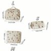 1Pc Set Cute Pattern Print Quilting Large Capacity Cosmetic Bag Fashionable Portable Makeup Bag Girls Travel Make Up Bag Multi Functional Storage Bag For Lipstick Sanitary Napkin Coins KeysHair Clips Sc (9)