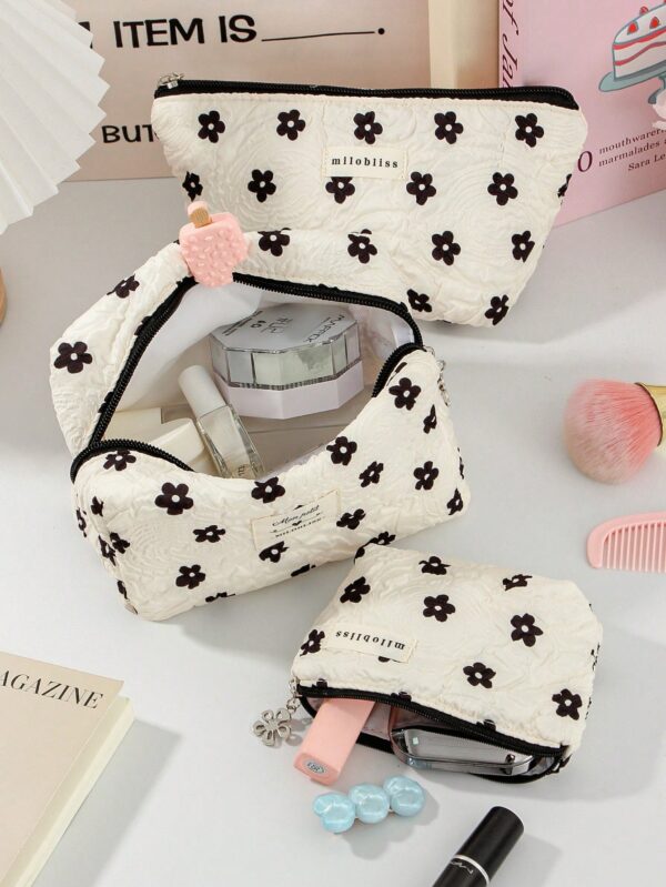 Set Floral Travel Makeup Bag Set Gift For Birthday