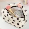 1Pc Set Floral Travel Makeup Bag Multifunctional Cosmetic Organizer Wallet Portable Cosmetics Brush Storage Clutch With Zipper Closure For Lipstick Brush Skincare Mobile Phone Coin Small Items For Home (2)