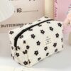 1Pc Set Floral Travel Makeup Bag Multifunctional Cosmetic Organizer Wallet Portable Cosmetics Brush Storage Clutch With Zipper Closure For Lipstick Brush Skincare Mobile Phone Coin Small Items For Home (5)