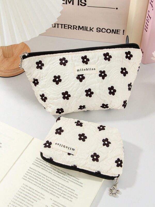 Set Floral Travel Makeup Bag Set Gift For Birthday