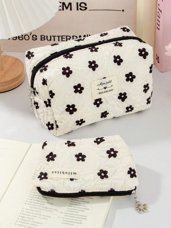 Set Floral Travel Makeup Bag Set Gift For Birthday