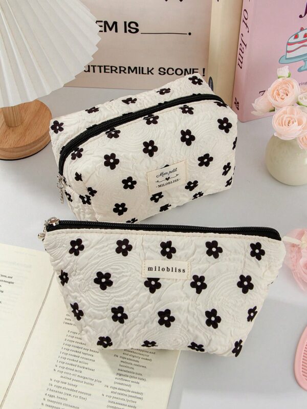 Set Floral Travel Makeup Bag Set Gift For Birthday