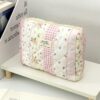 1Pc Set Floral Plaid Pattern Large Capacity Multifunctional Cosmetic Organizer Wallet Pouch Portable Cosmetics Brush Storage Clutch With Zipper Closure For Lipstick Brush Makeup Organizer Makeup Storag (4)