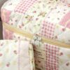 1Pc Set Floral Plaid Pattern Large Capacity Multifunctional Cosmetic Organizer Wallet Pouch Portable Cosmetics Brush Storage Clutch With Zipper Closure For Lipstick Brush Makeup Organizer Makeup Storag (6)