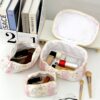 1Pc Set Floral Plaid Pattern Large Capacity Multifunctional Cosmetic Organizer Wallet Pouch Portable Cosmetics Brush Storage Clutch With Zipper Closure For Lipstick Brush Makeup Organizer Makeup Storag (8)