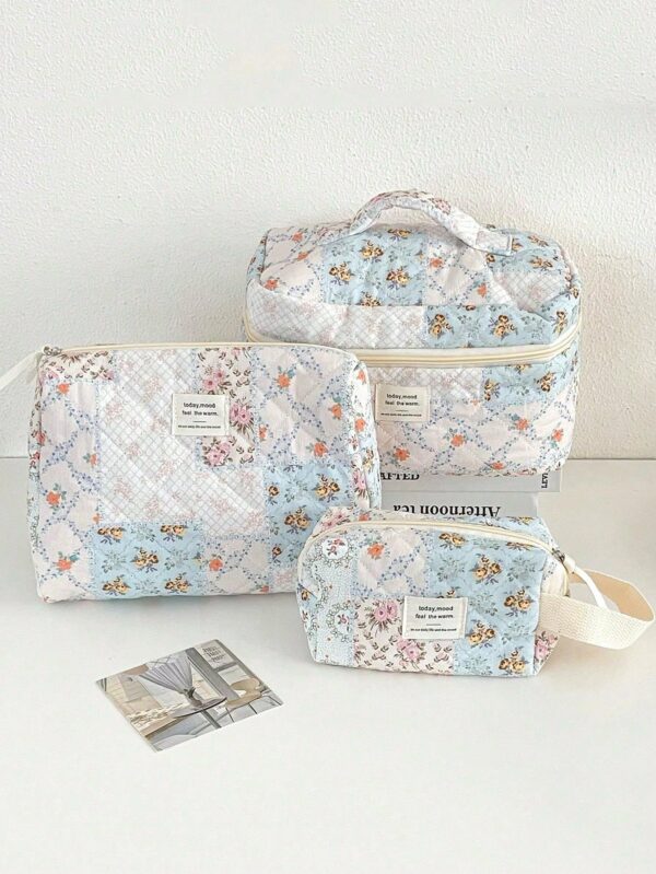 Large Floral Makeup Bag Travel Cosmetic Organizer Pouch Gift for Women