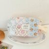1Pc Set Floral Plaid Pattern Large Capacity Multifunctional Cosmetic Organizer Wallet Pouch Portable Cosmetics Brush Storage Clutch With Zipper Closure For Lipstick Brush Skincare Travel Essentials Mak (3)