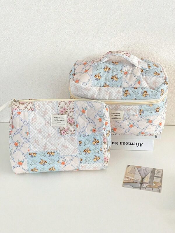 Large Floral Makeup Bag Travel Cosmetic Organizer Pouch Gift for Women