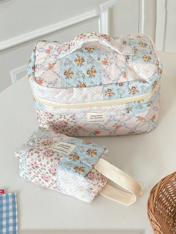Large Floral Makeup Bag Travel Cosmetic Organizer Pouch Gift for Women