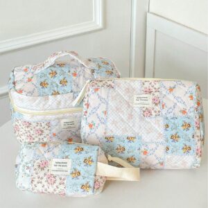 Large Floral Makeup Bag Travel Cosmetic Organizer Pouch Gift for Women