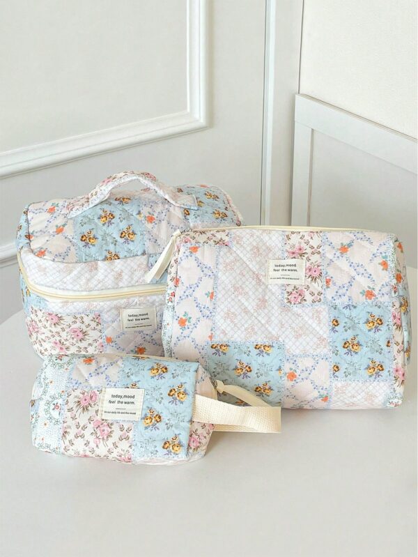 Large Floral Makeup Bag Travel Cosmetic Organizer Pouch Gift for Women