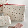 1Pc Set Heart Print Pattern Multifunctional Cosmetic Organizer Wallet Pouch Portable Cosmetics Brush Storage Clutch With Zipper Closure For Lipstick Brush Skincare Mobile Phone Coin Small Items For Home (4)