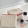 1Pc Set Heart Print Pattern Multifunctional Cosmetic Organizer Wallet Pouch Portable Cosmetics Brush Storage Clutch With Zipper Closure For Lipstick Brush Skincare Mobile Phone Coin Small Items For Home (5)