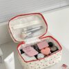 1Pc Set Heart Print Pattern Multifunctional Cosmetic Organizer Wallet Pouch Portable Cosmetics Brush Storage Clutch With Zipper Closure For Lipstick Brush Skincare Mobile Phone Coin Small Items For Home (7)