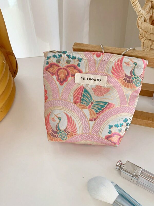 Butterfly Red Crowned Crane Motifs Print Bag Set