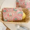 1Pc Set Pink ButterflyRed Crowned Crane Motifs Print Travel Makeup Bag Cosmetic Bag Cosmetic Organizer Handbag Wallet Pouch Portable Cosmetics Brush Storage Clutch With Zipper Closure For Lipstick Brush (4)