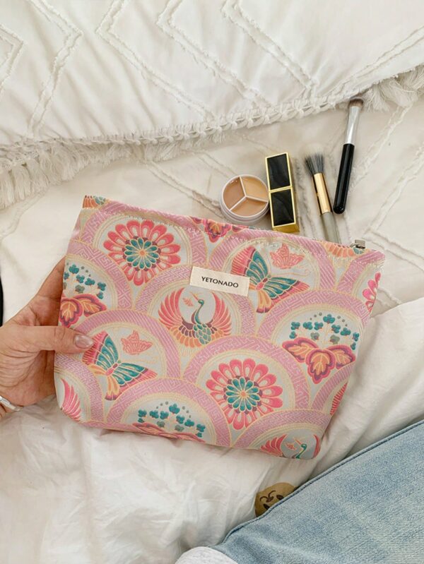 Butterfly Red Crowned Crane Motifs Print Bag Set