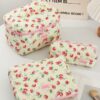 Heart Print Makeup Bag Set Makeup Pouch Skincare Bag Toiletry Bag Packing Cubes