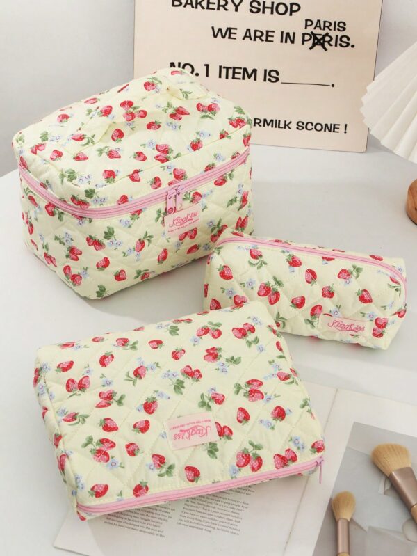 Strawberry Makeup Bag Set For Women For Girls For Home