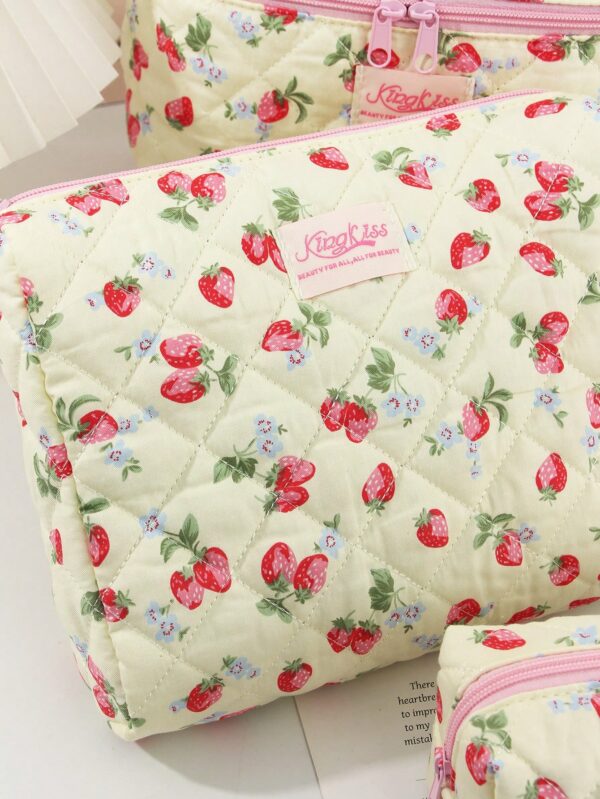 Strawberry Makeup Bag Set For Women For Girls For Home